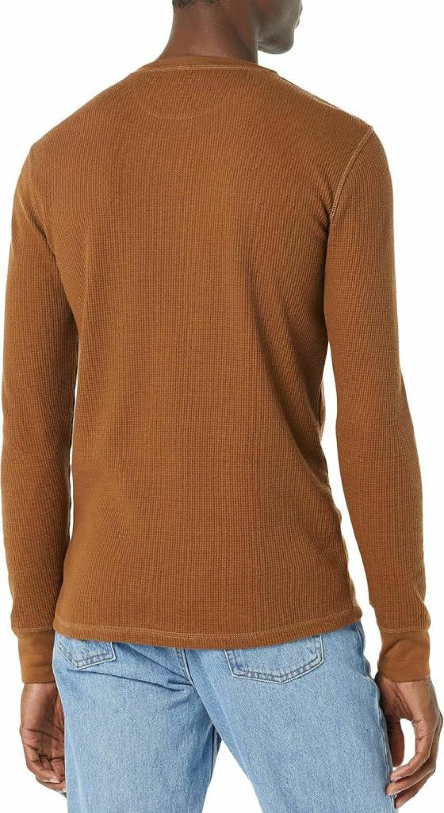 Amazon Essentials Men's Slim-Fit Long Sleeve Waffle Henley Shirt - Breathable Casual Top
