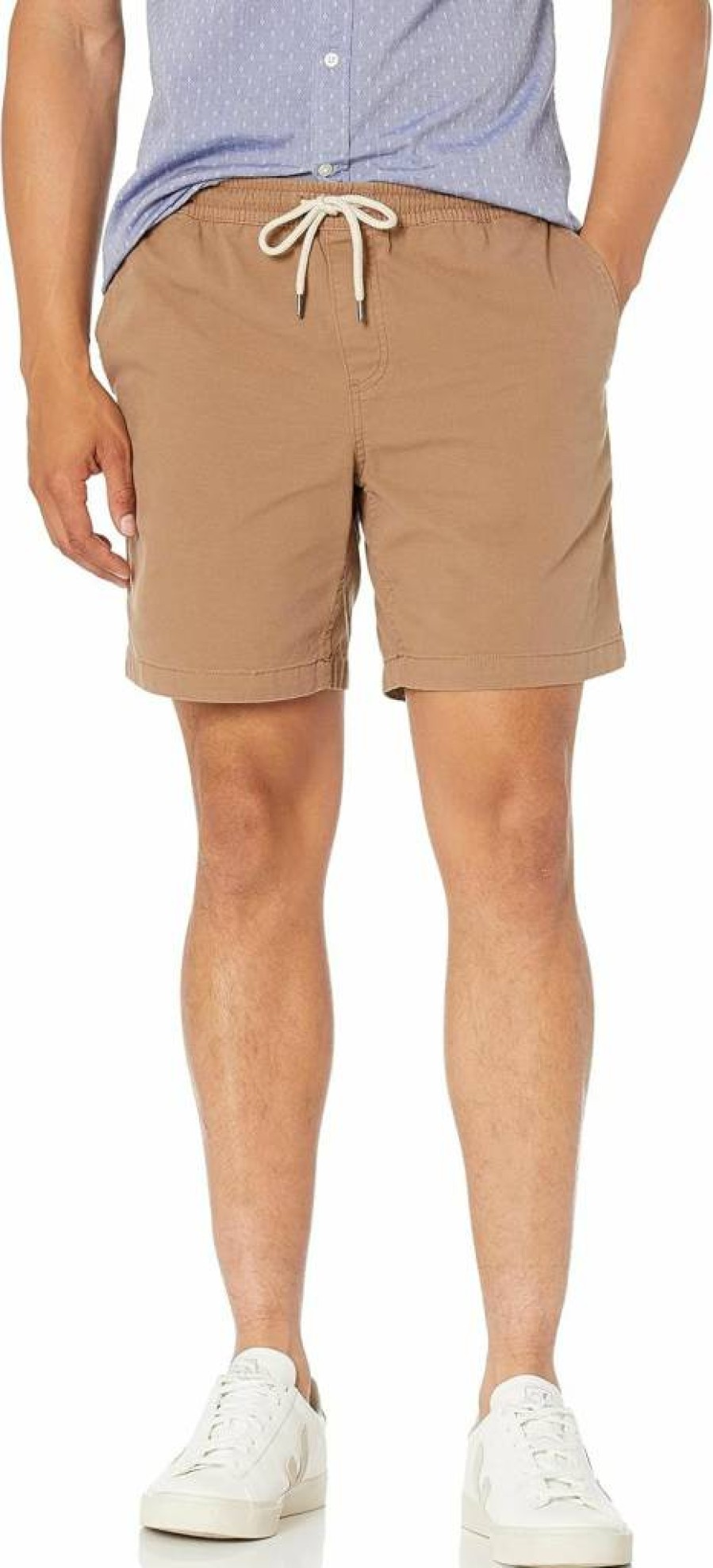 Amazon Essentials Men's Slim-Fit 7-Inch Pull-On Shorts - Comfort Stretch Canvas Casual Shorts for Men