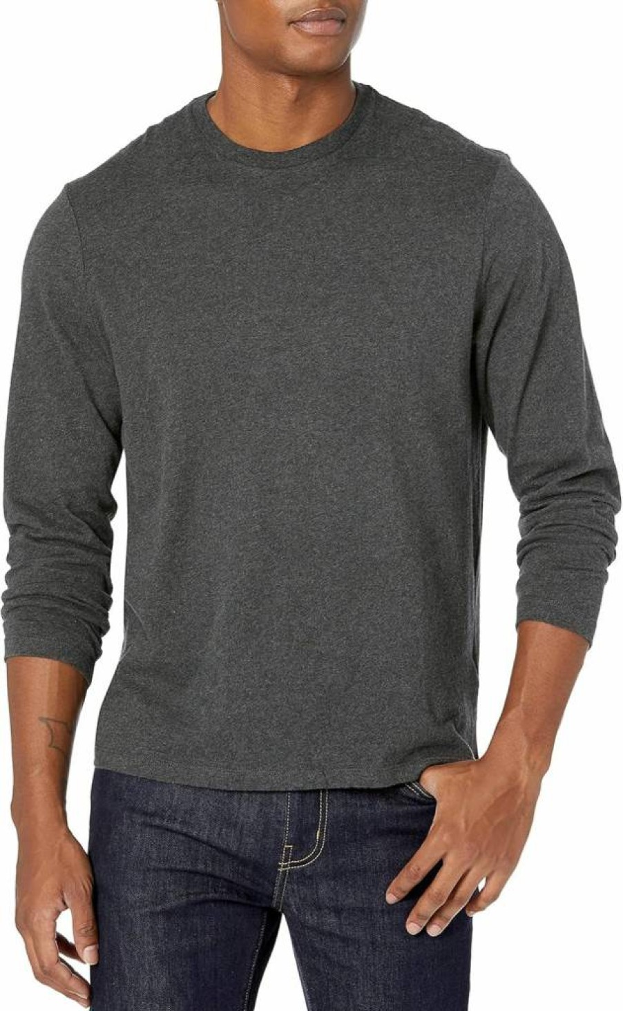 Amazon Essentials Men's Long-Sleeve Crewneck T-Shirt, Regular-Fit, Comfortable Casual Top