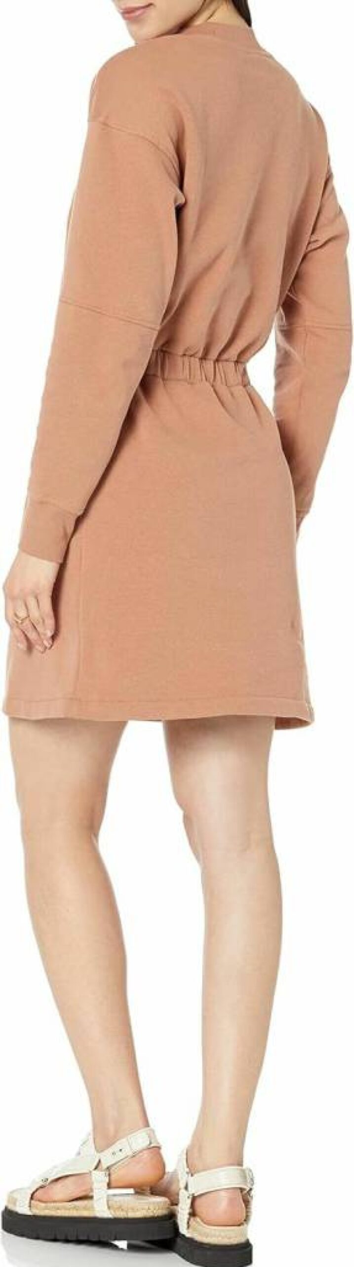 Amazon Essentials Women's Plus Size Waisted Sweatshirt Dress - Casual Comfort Fit Stretchy Long Sleeve Tunic