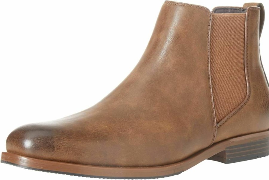 Amazon Essentials Men's Waterproof Leather Chelsea Ankle Boots - Slip-Resistant Comfort Casual Shoes