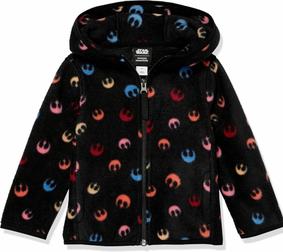 Amazon Essentials Girls' & Toddlers' Disney Marvel Star Wars Princess Polar Fleece Full-Zip Hoodie Jacket