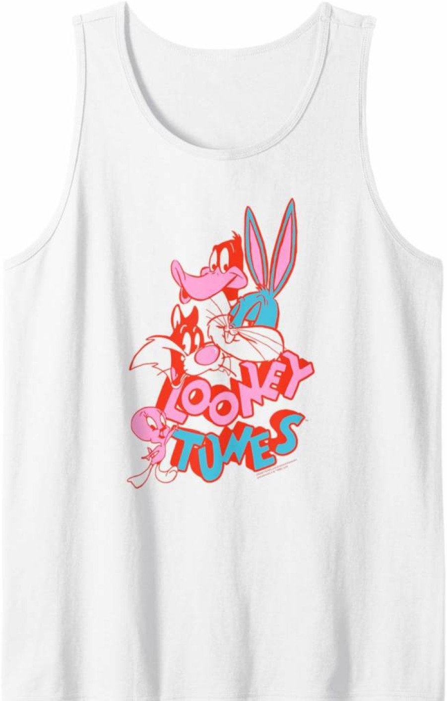 Amazon Essentials Looney Tunes Graphic Tank Top for Women - Red & Pink Cartoon Character Design