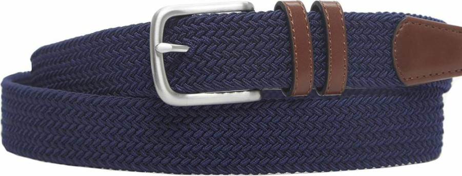 Amazon Essentials Men's Adjustable Stretch Woven Belt with Braided Design for Casual & Dress Wear