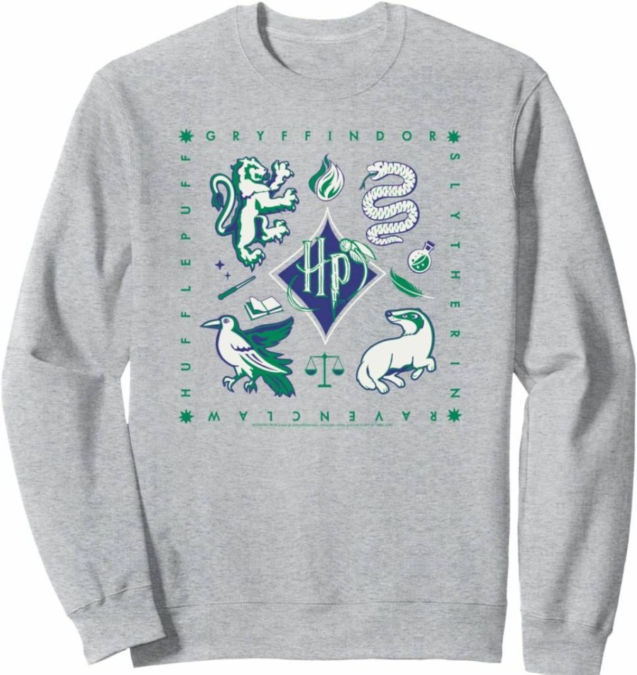 Amazon Essentials Harry Potter Hogwarts Houses Crewneck Sweatshirt | Official Licensed Merchandise