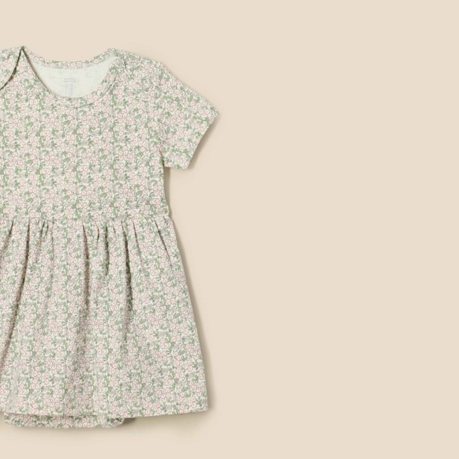 Amazon Essentials Baby Girls' 3-Pack Short Sleeve Bodysuit Dresses - Soft Casual Outfits