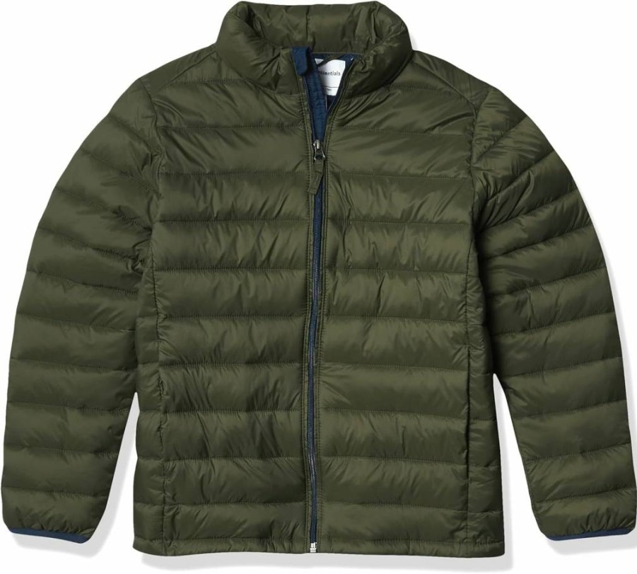 Amazon Essentials Boys' Lightweight Packable Puffer Jacket - Water-Resistant Winter Coat for Toddlers & Kids