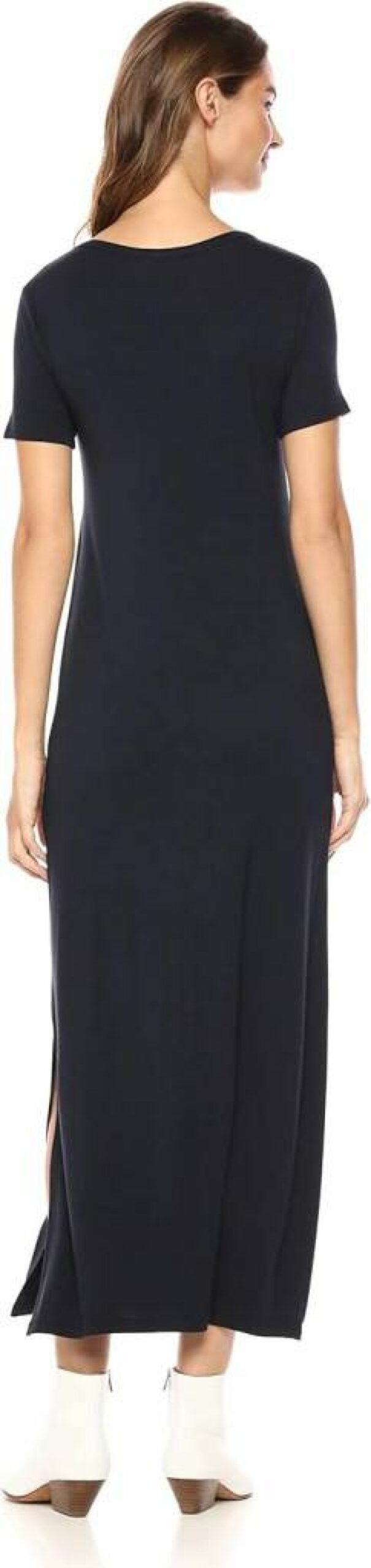 Amazon Essentials Women's Casual Short-Sleeve Crewneck Jersey Maxi Dress with Side Slit
