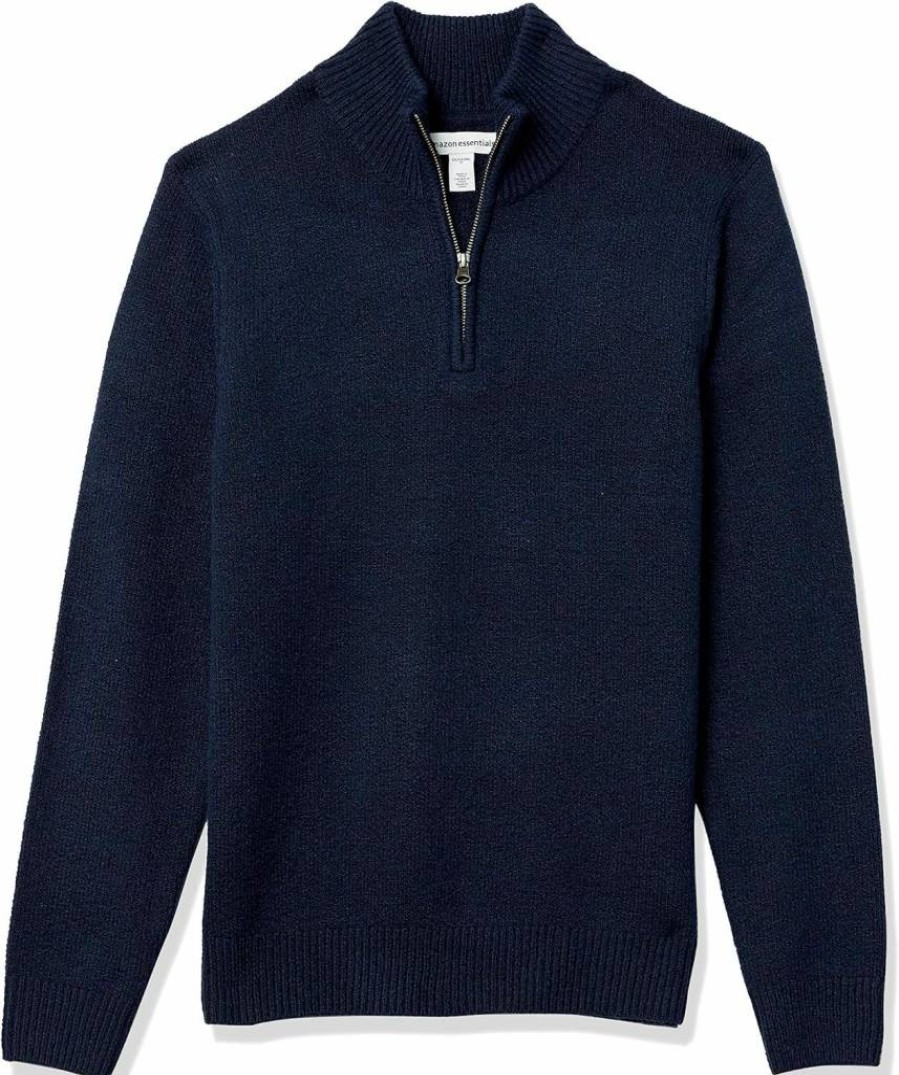 Amazon Essentials Men's Soft-Touch Quarter-Zip Long-Sleeve Sweater for Men, Lightweight & Comfortable Pullover