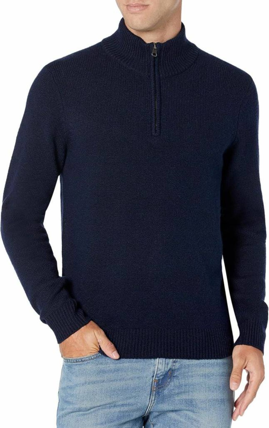 Amazon Essentials Men's Soft-Touch Quarter-Zip Long-Sleeve Sweater for Men, Lightweight & Comfortable Pullover