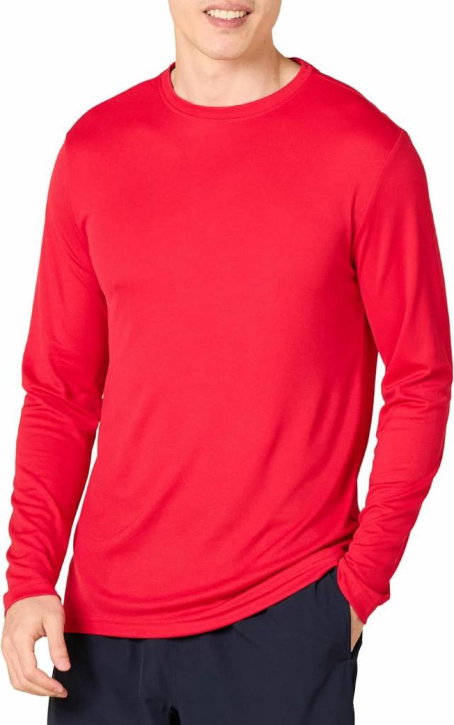 Amazon Essentials Men's Performance Tech Long Sleeve Shirt - Moisture-Wicking, Breathable Workout & Casual Shirt