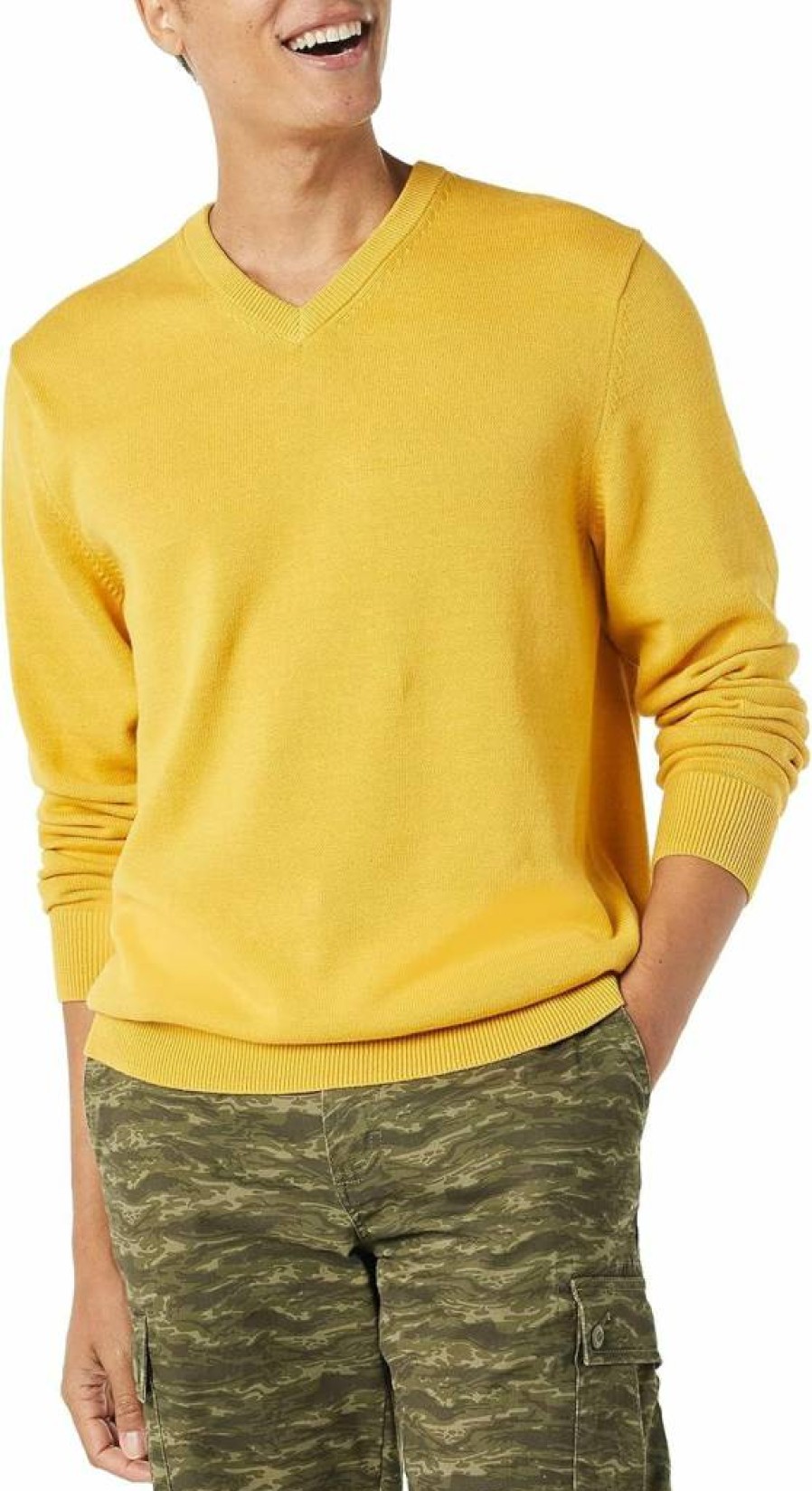 Amazon Essentials Men's Big & Tall V-Neck Sweater - Soft Pullover Knit Casual Comfort Fit