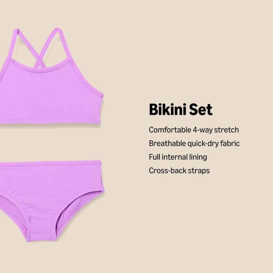 Amazon Essentials Girls' 2-Piece Bikini Swimwear Set for Toddlers - Comfortable & Stylish Kids Swimsuits