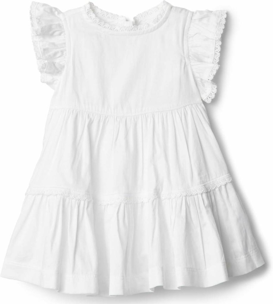 Amazon Essentials Baby Girls' Ruffle Sleeve Woven Dress - Toddler & Infant Summer Outfit