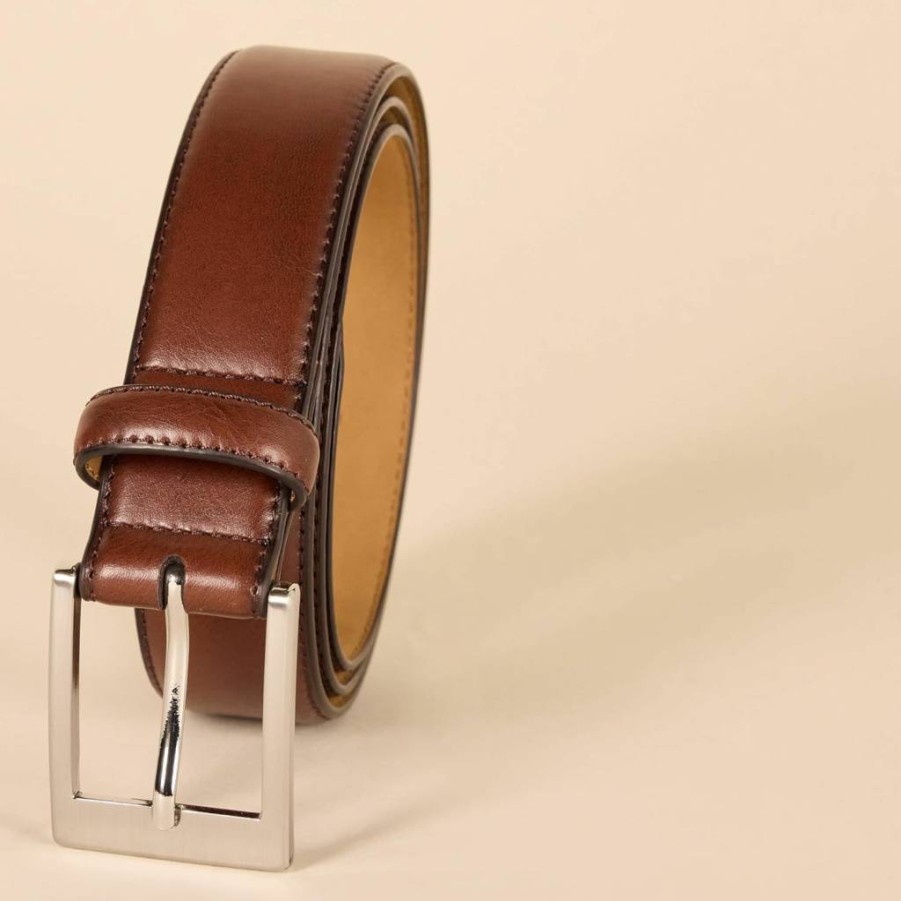 Amazon Essentials Men's Genuine Leather Belt - Classic Reversible Dress Belt for Men, Adjustable Fit, Stylish & Durable