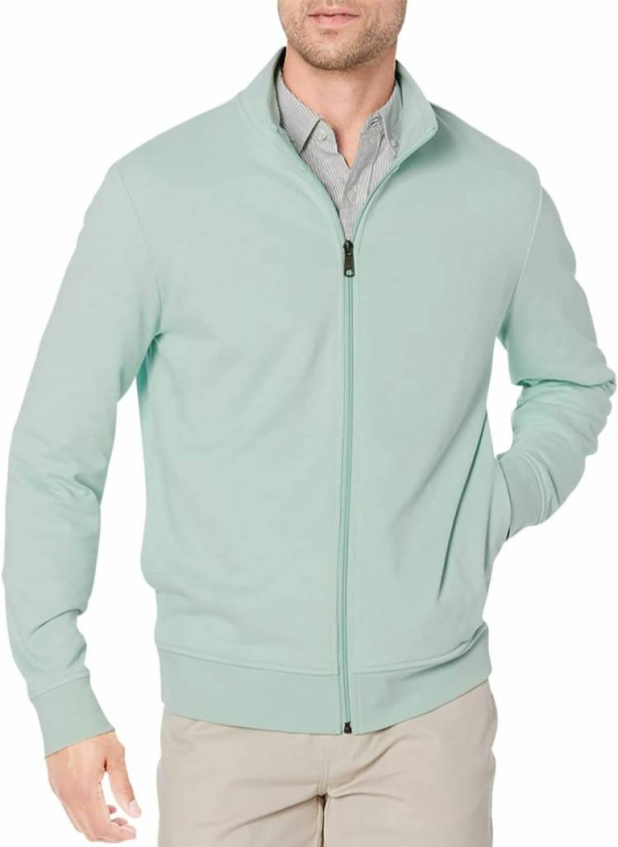 Amazon Essentials Men's Lightweight French Terry Zip-Up Mock Neck Sweatshirt