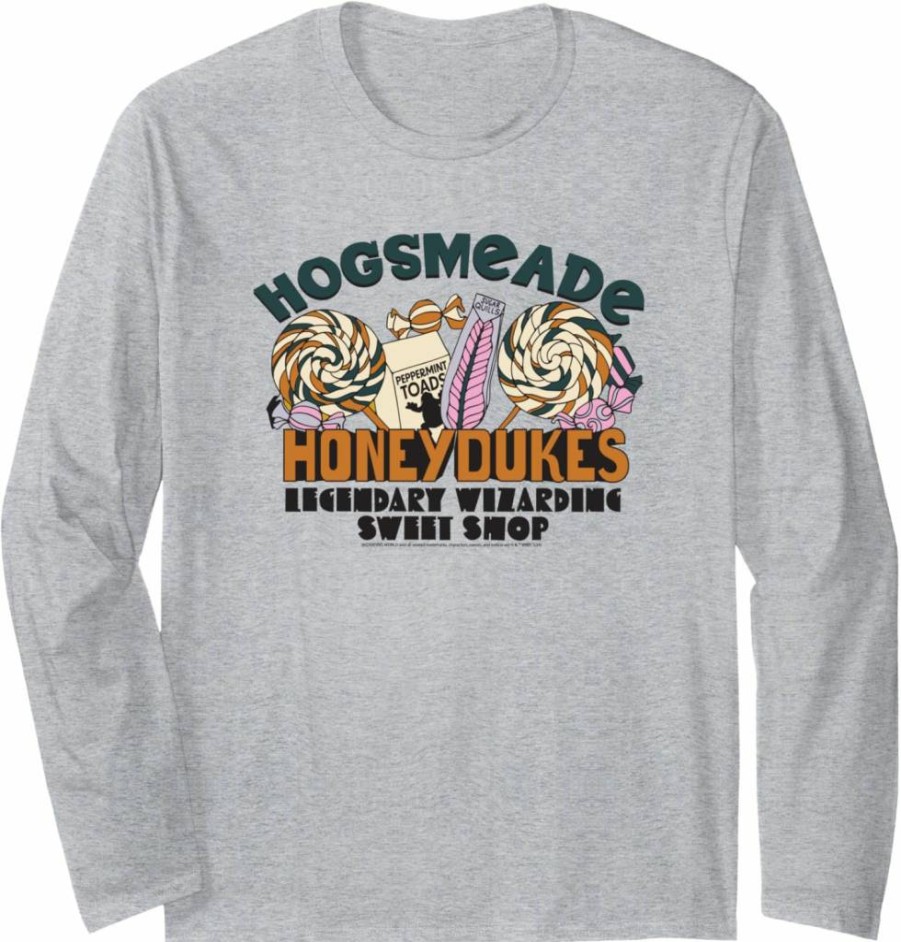 Amazon Essentials Harry Potter Honeydukes Sweets Shop Graphic Long Sleeve T-Shirt for Adults