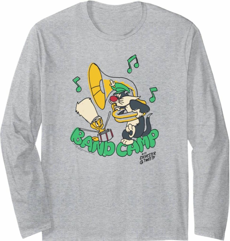 Amazon Essentials Looney Tunes Sylvester & Tweety Graphic Long Sleeve Cotton T-Shirt for Men