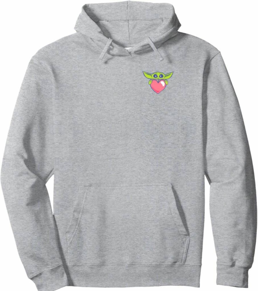 Amazon Essentials Star Wars The Mandalorian Grogu Valentine's Day Hoodie Sweatshirt with Heart Design