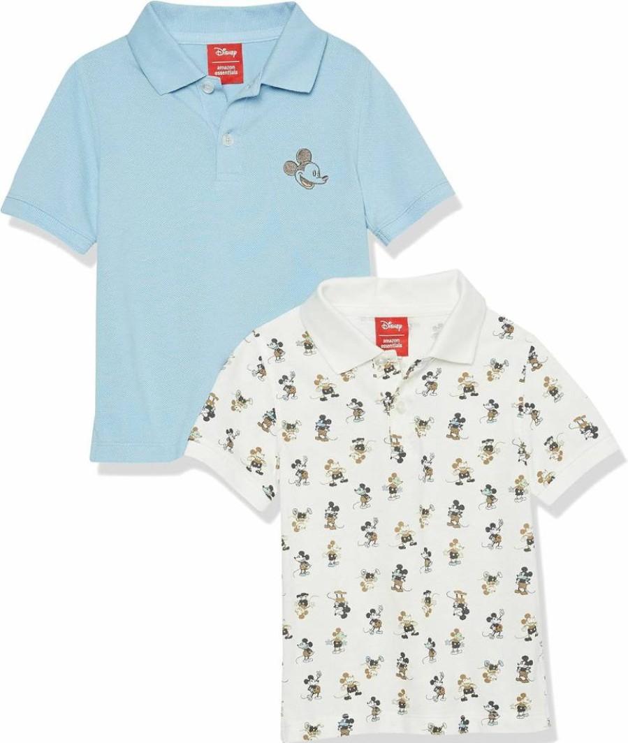 Amazon Essentials Boys' & Toddlers' Short-Sleeve Polo Shirts - Disney Marvel Star Wars 2-Pack