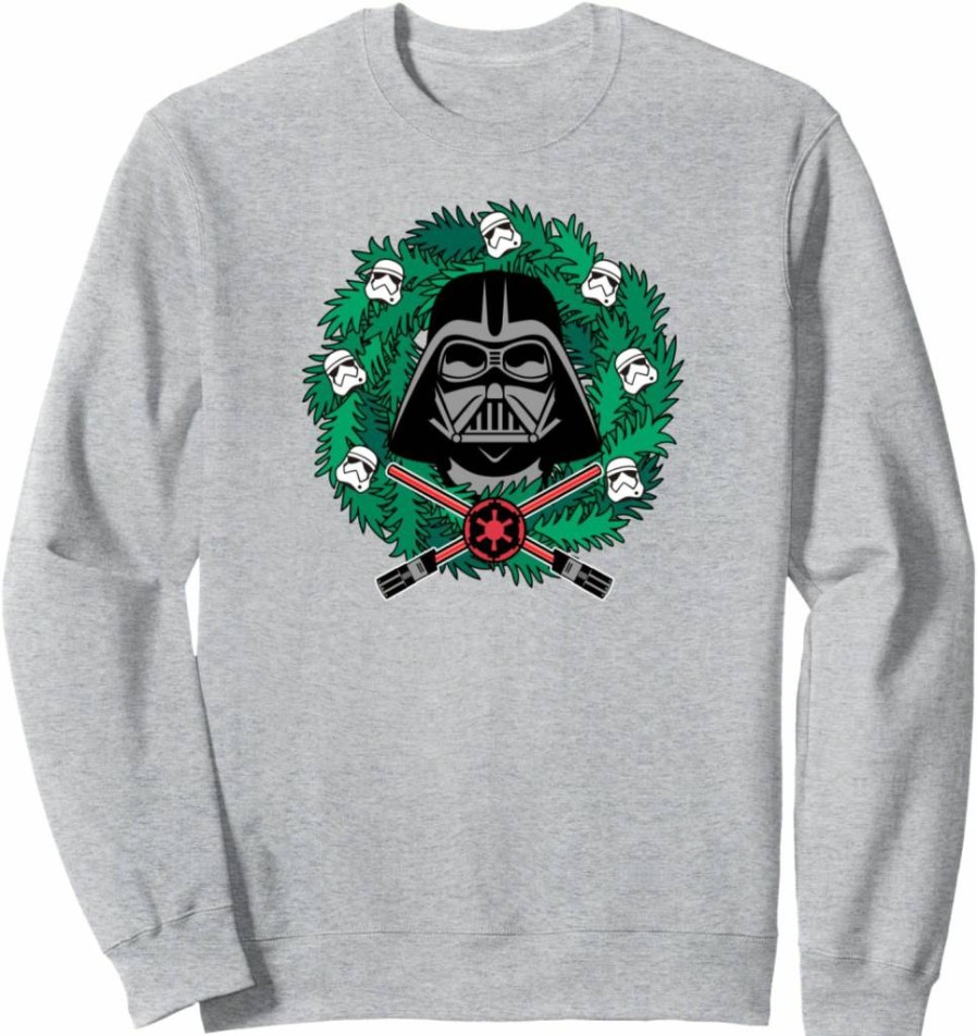 Amazon Essentials Star Wars Darth Vader Christmas Sweatshirt with Holiday Wreath Design