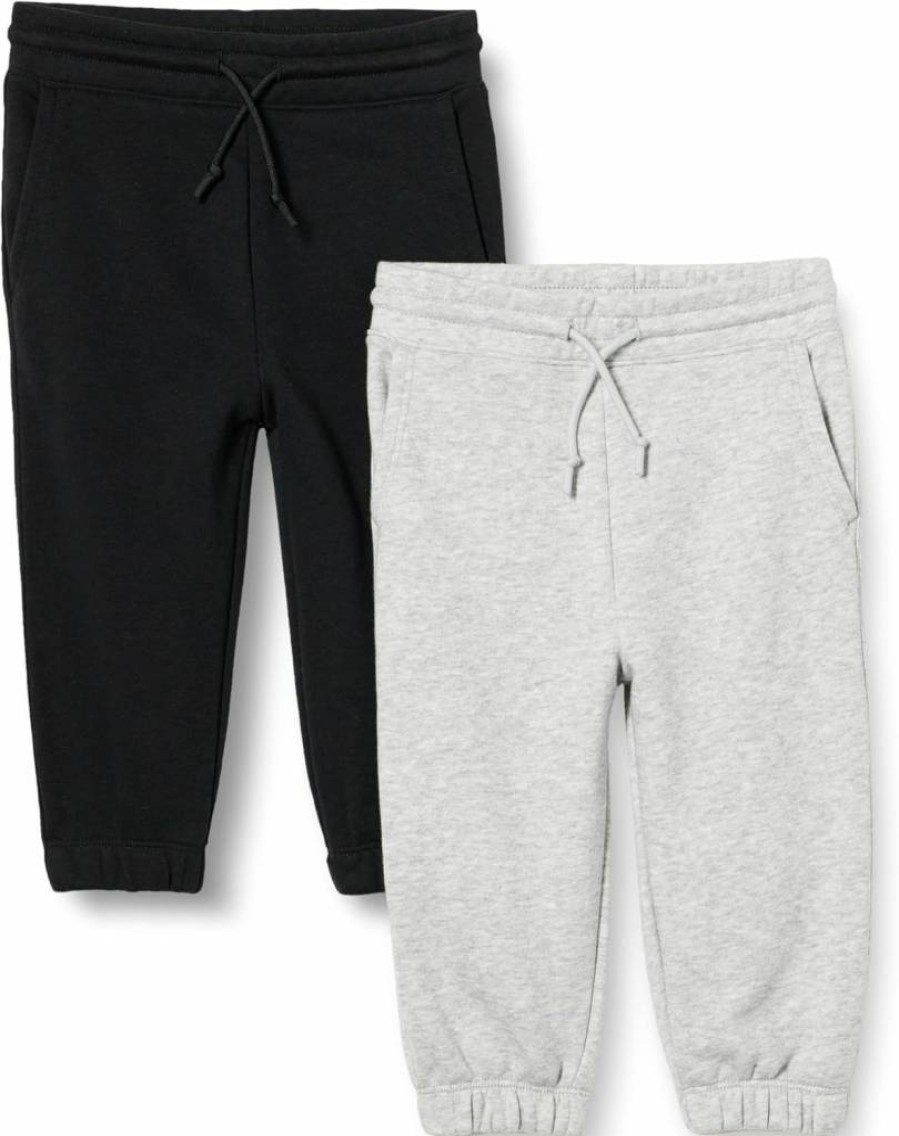 Amazon Essentials Boys & Toddlers' 2-Pack Cotton Jogger Pants, Comfortable Casual Playwear