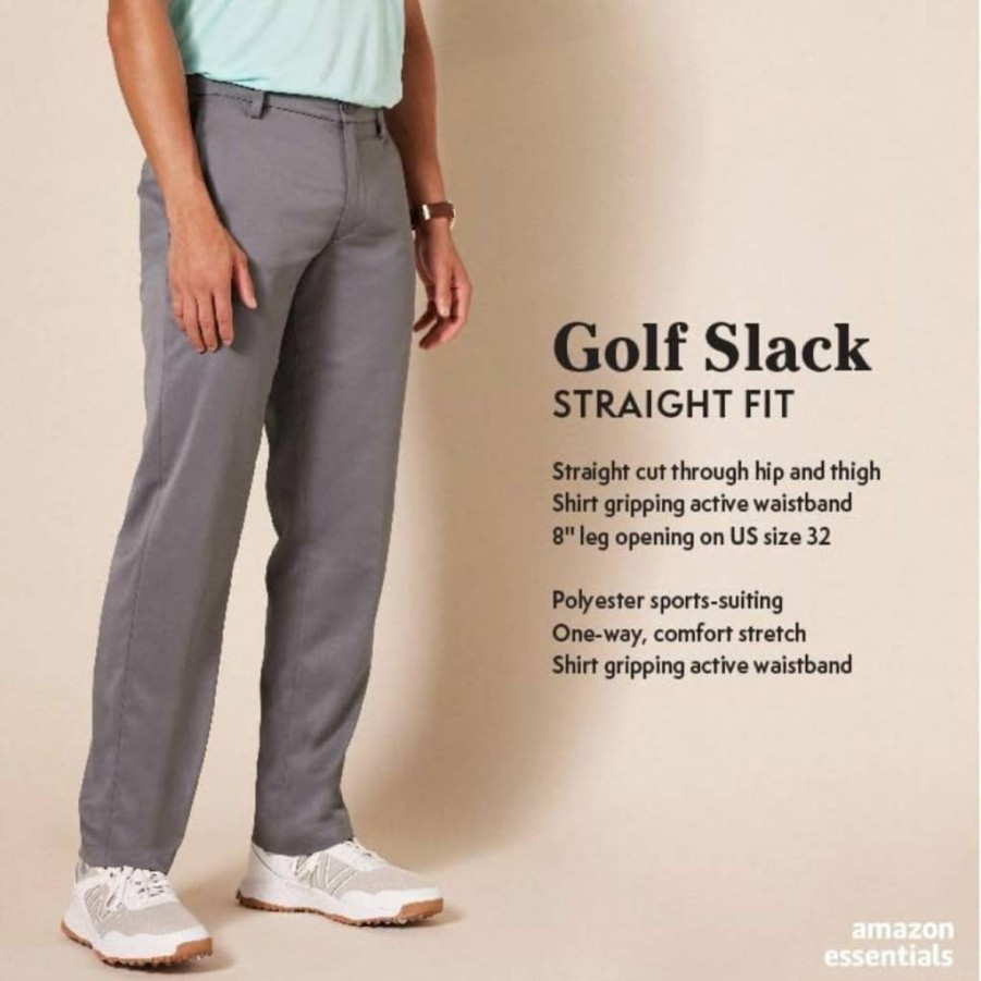 Amazon Essentials Men's Straight-Fit Stretch Golf Pants - Comfortable & Breathable for Casual & Sport Wear