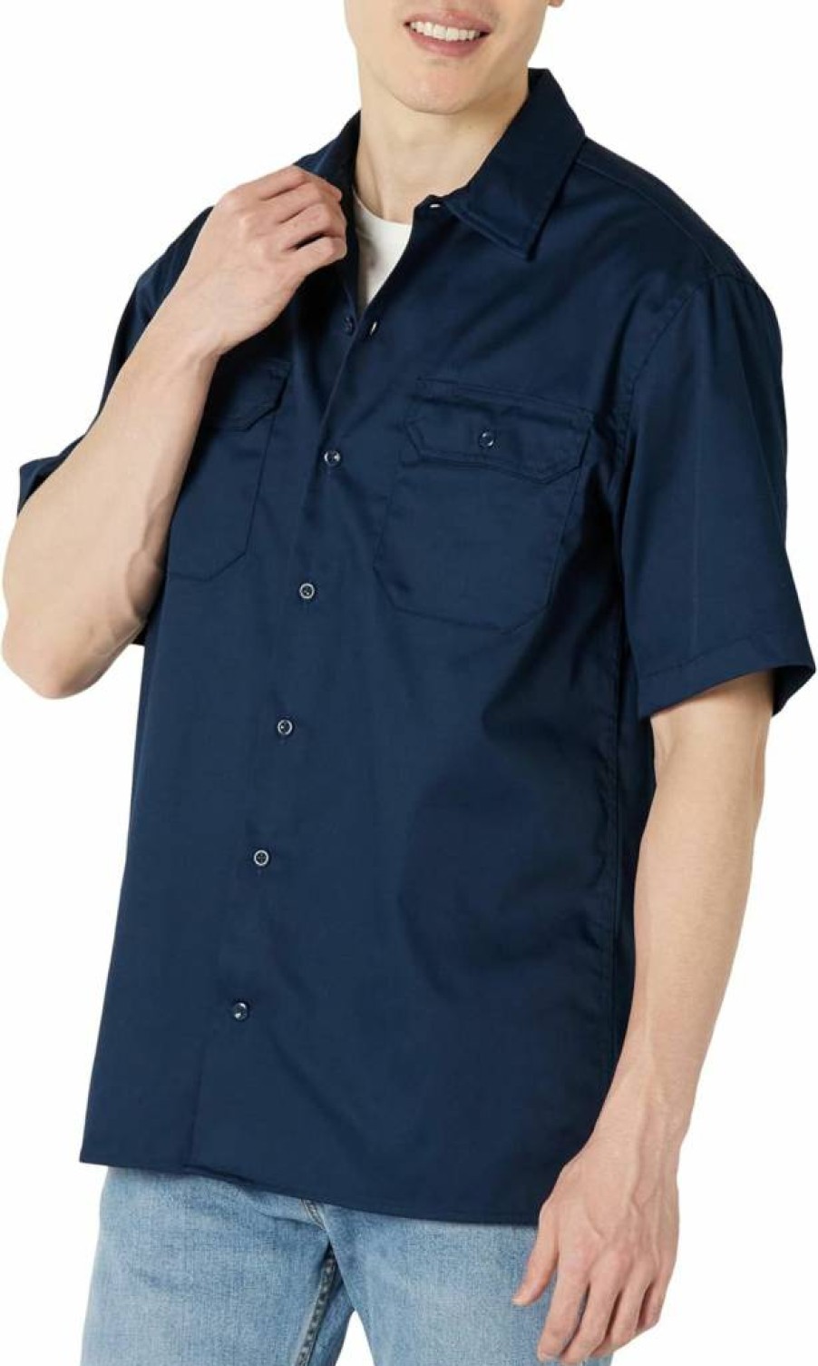 Amazon Essentials Men's Short-Sleeve Button-Up Shirt - Wrinkle & Stain Resistant, Comfort Fit
