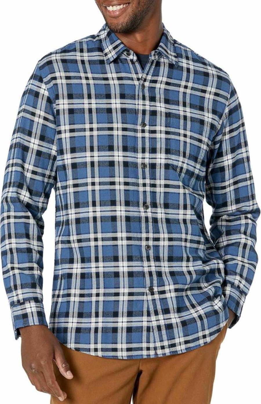 Amazon Essentials Men's Big & Tall Long-Sleeve Flannel Shirt - Soft Plaid Button-Down for Casual Wear