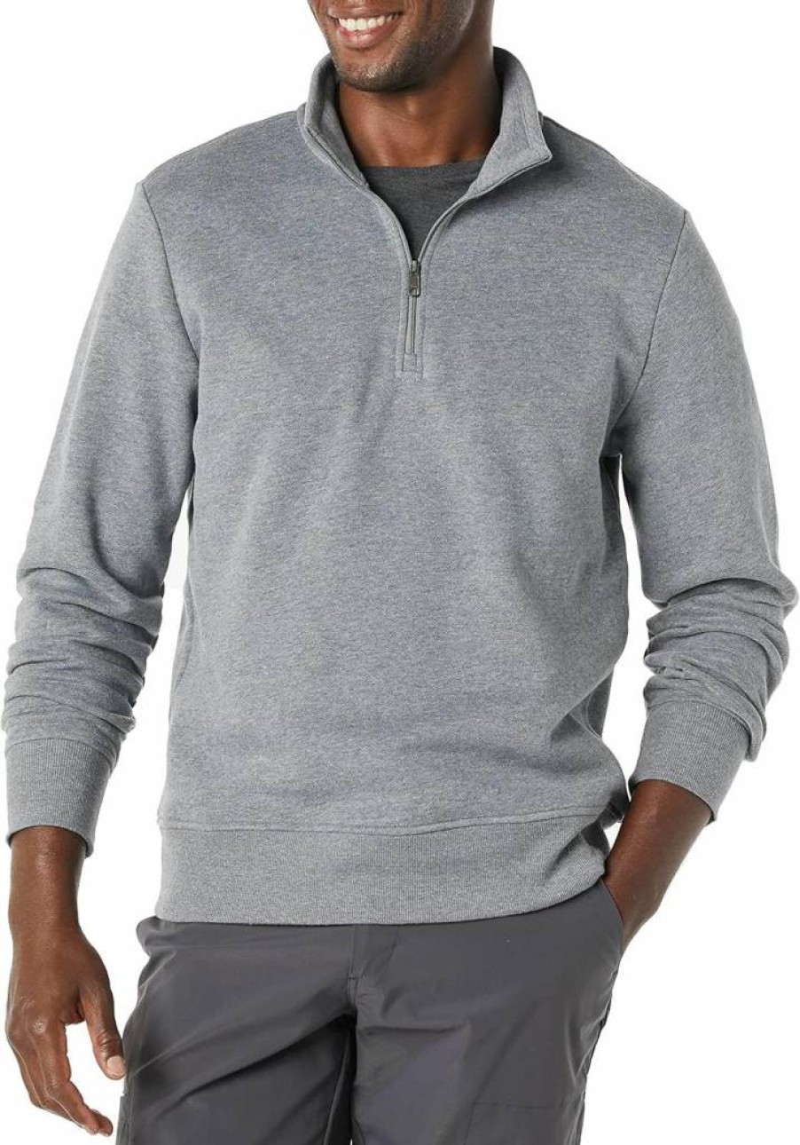 Amazon Essentials Men's Quarter-Zip Fleece Pullover Sweatshirt - Soft Long-Sleeve Casual Warm Top