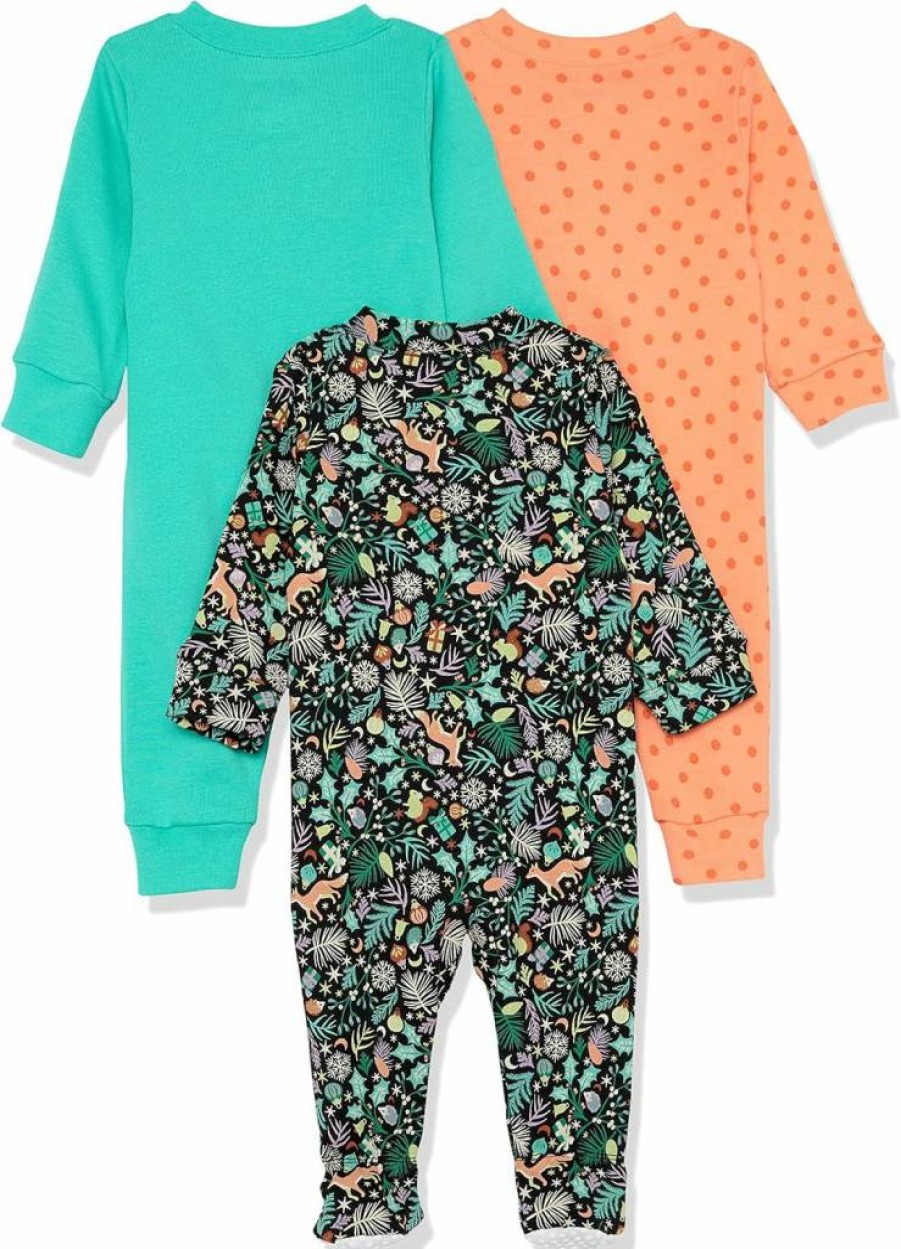 Amazon Essentials Unisex Baby & Toddler Cotton Footless Pajama Set - Soft Sleepwear Multipack