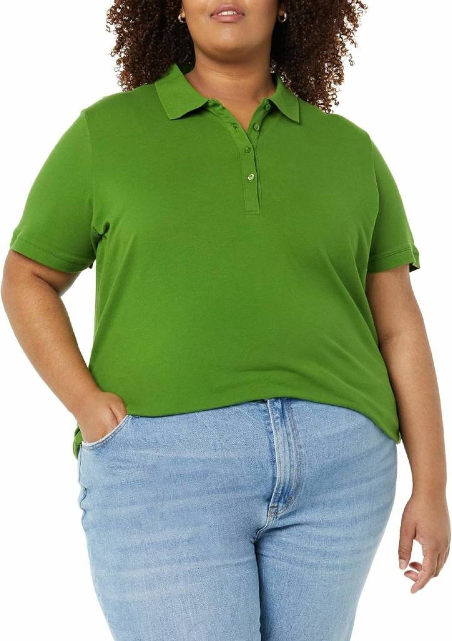 Amazon Essentials Women's Plus Size Short-Sleeve Polo Shirt - Comfortable & Stylish Casual Top