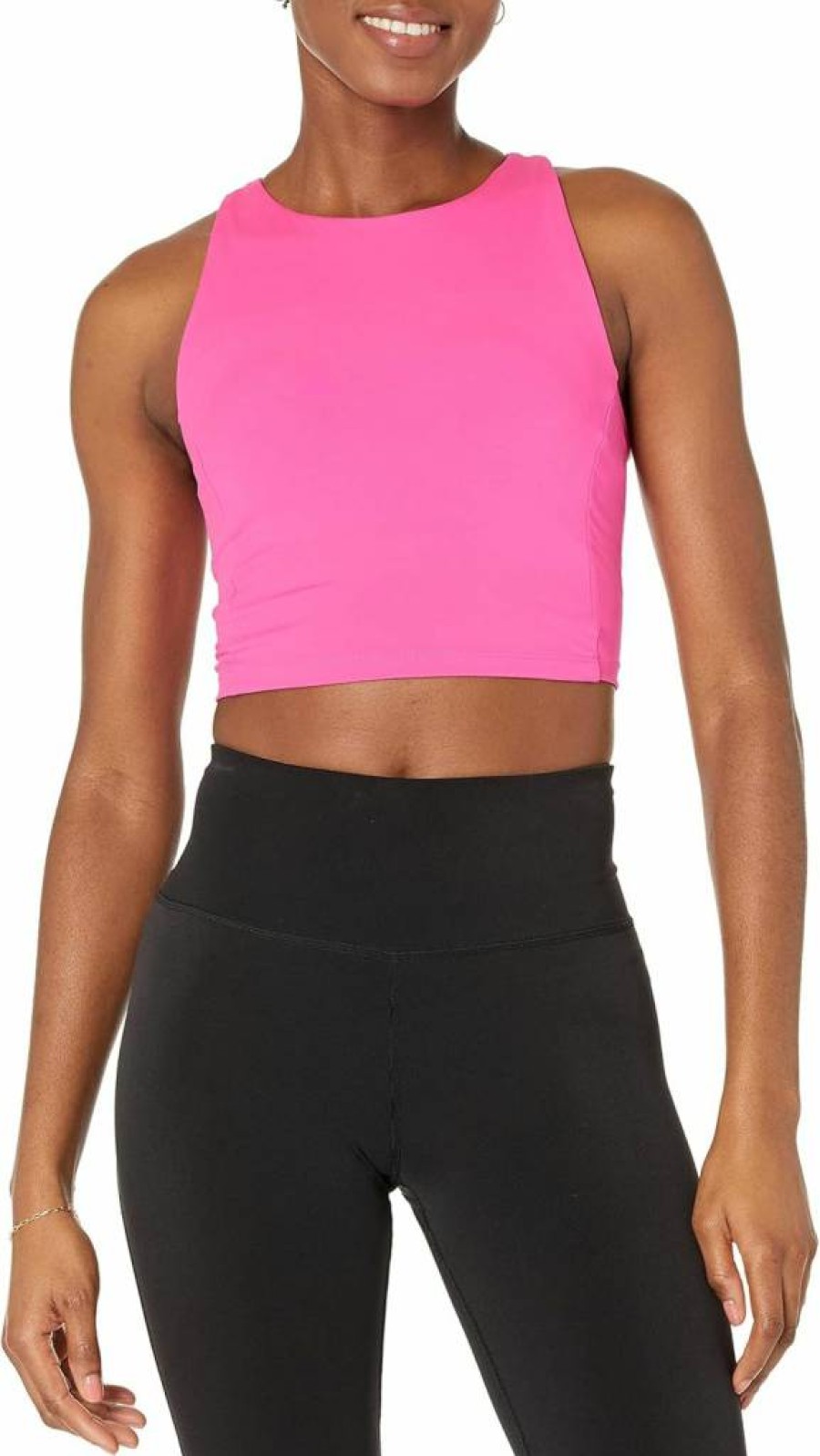 Amazon Essentials Women's High Neck Racerback Sports Bra Tank - Active Workout Top for Fitness & Yoga