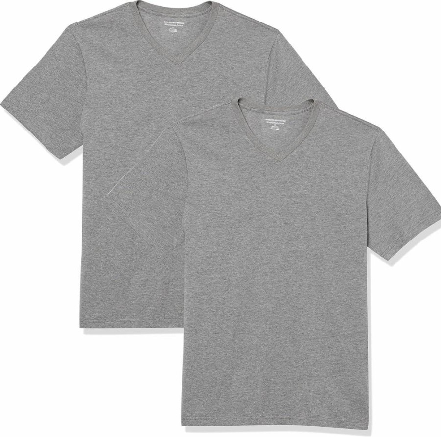 Amazon Essentials Men's 2-Pack Short-Sleeve V-Neck T-Shirts for Casual Wear