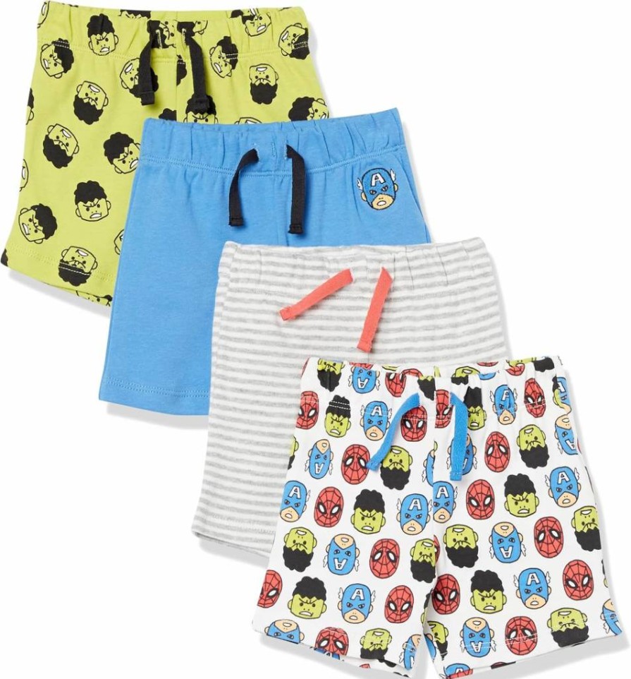 Amazon Essentials Marvel & Star Wars Baby Boys' Shorts Multipack | Disney Licensed Cotton Toddler Shorts 2-Pack