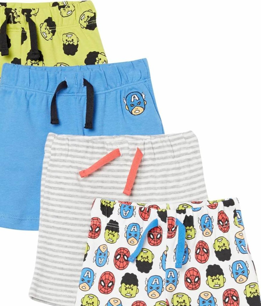 Amazon Essentials Marvel & Star Wars Baby Boys' Shorts Multipack | Disney Licensed Cotton Toddler Shorts 2-Pack