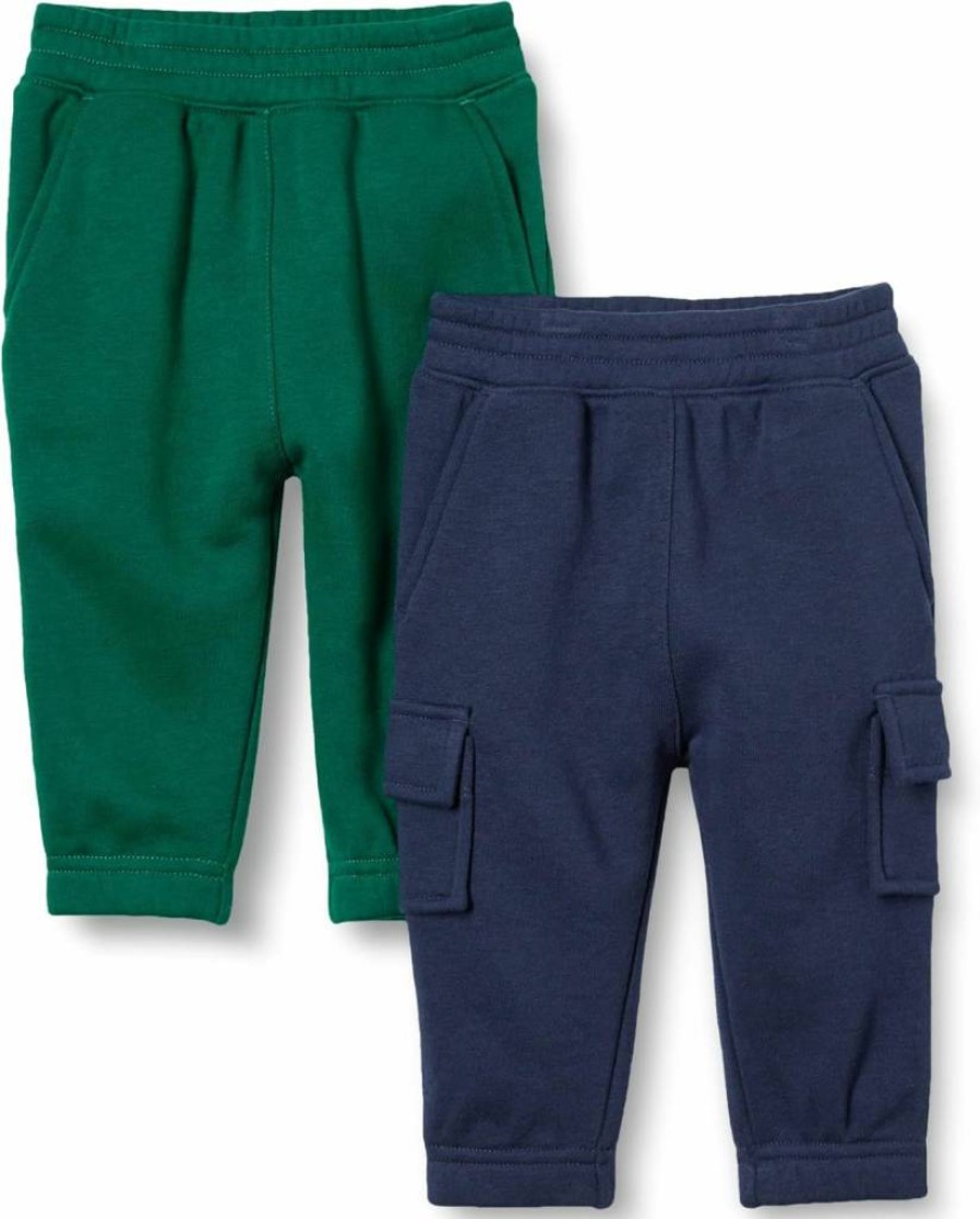 Amazon Essentials Baby Boys' 2-Pack Comfortable Cargo Joggers, Soft Casual Pants with Pockets