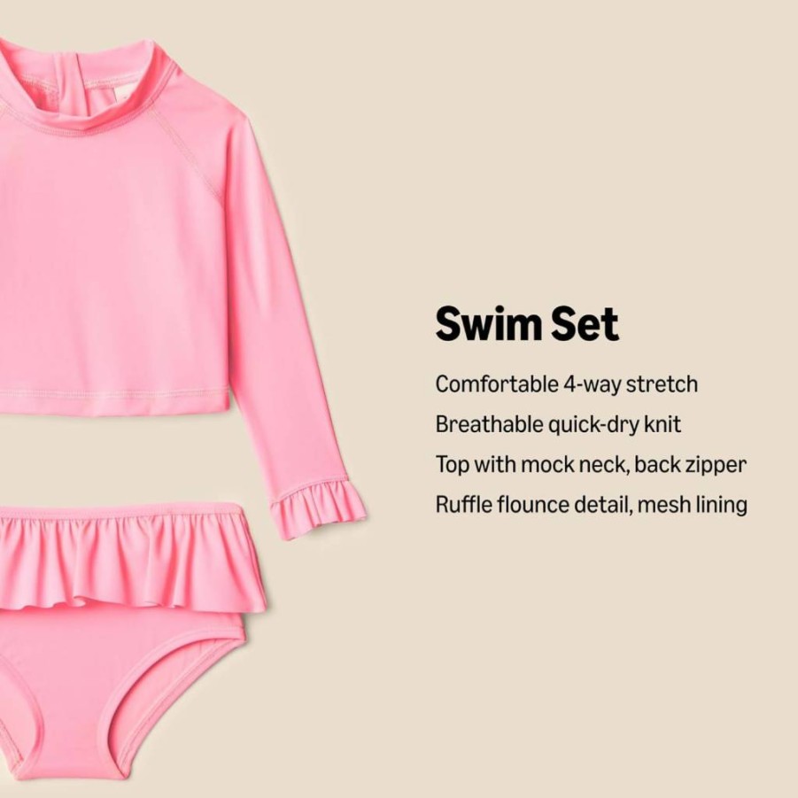 Amazon Essentials Baby Girls' 2-Piece Long Sleeve Rashguard Swim Set by Sofia Grainge