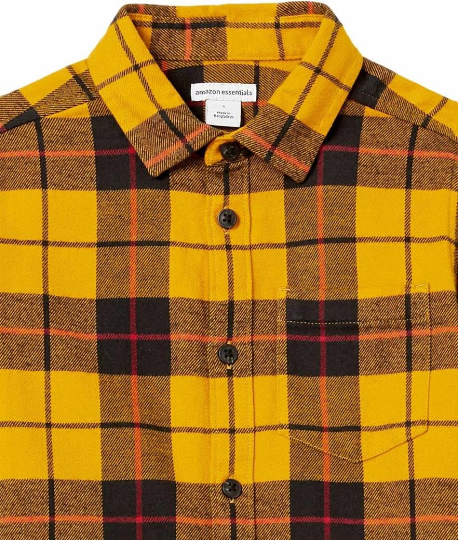 Amazon Essentials Boys' & Toddlers' Soft Flannel Shirt - Comfortable Button-Down for Kids