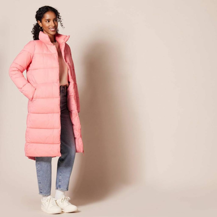 Amazon Essentials Women's Lightweight Water-Resistant Long Puffer Coat with Full-Zip Winter Jacket