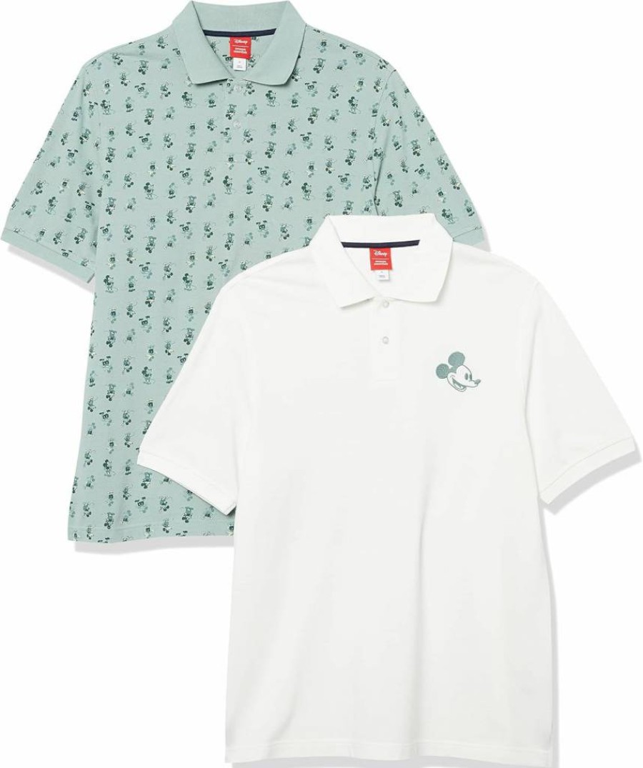Amazon Essentials Men's Regular-Fit Cotton Pique Polo Shirt 2-Pack | Disney Marvel Star Wars Licensed Design