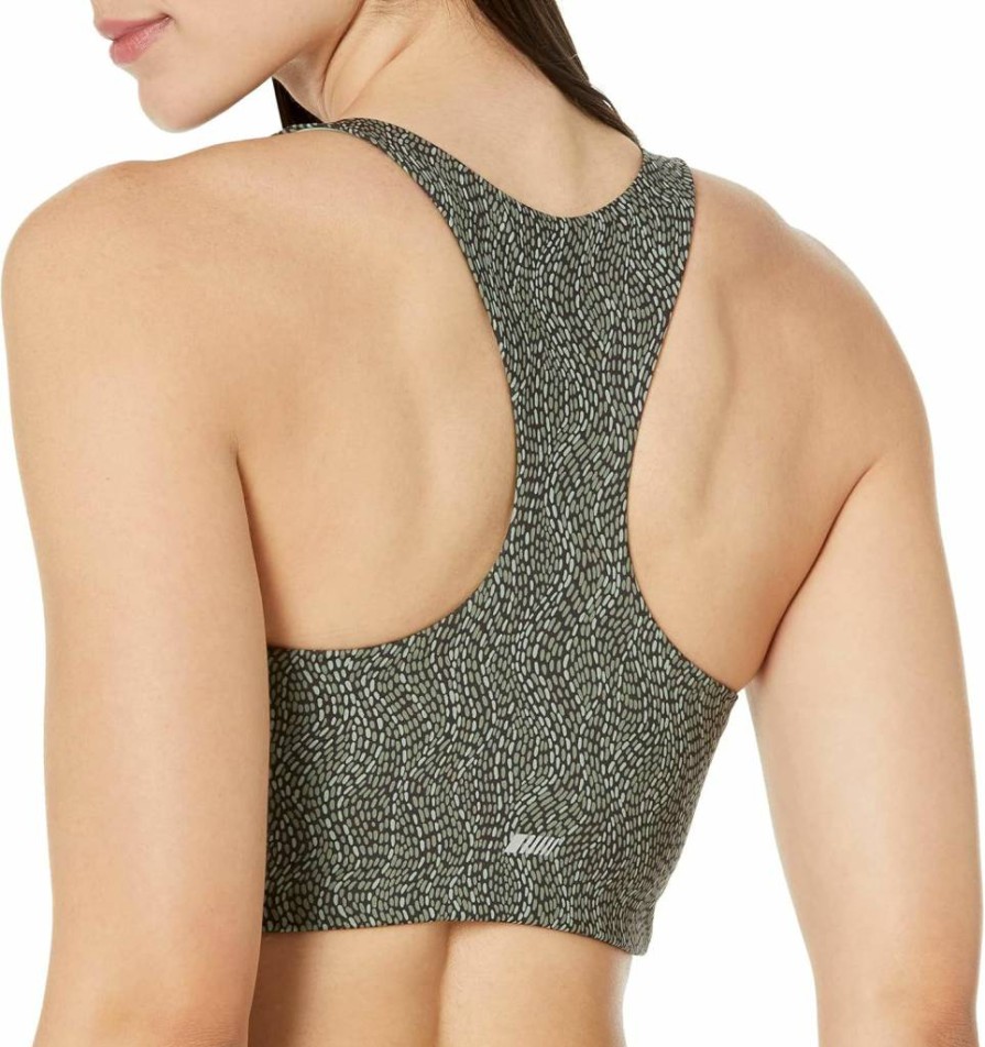 Amazon Essentials Women's Medium Support Active Sports Bra - V-Neck Sculpt Workout Top for Fitness & Running