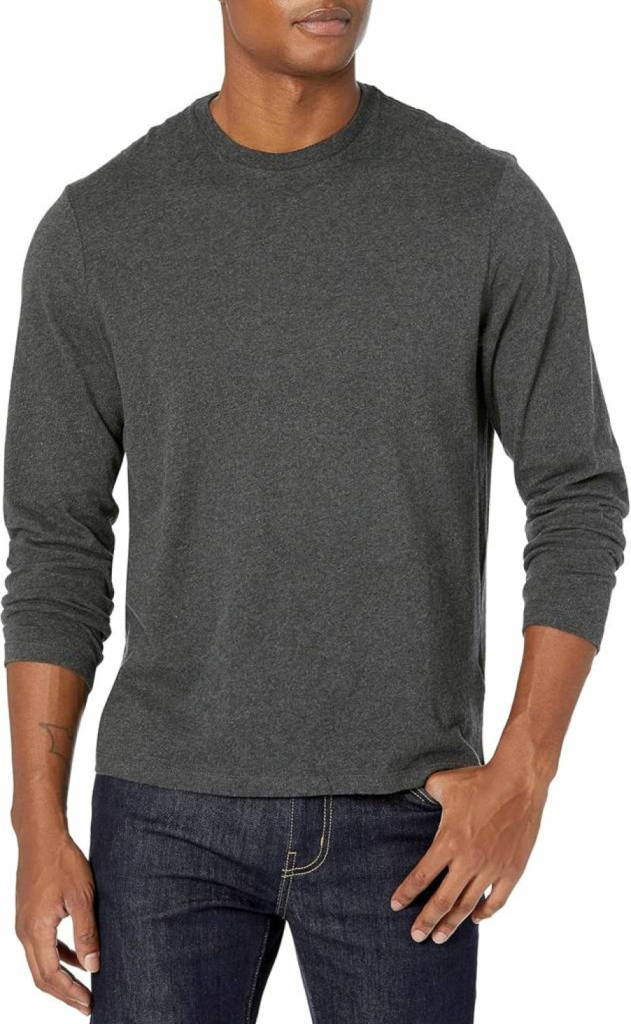 Amazon Essentials Men's Long-Sleeve Regular-Fit Crewneck T-Shirt, Soft Cotton Casual Shirt