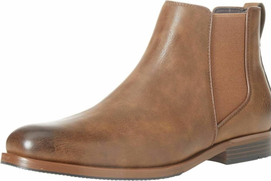 Amazon Essentials Men's Waterproof Leather Chelsea Ankle Boots - Slip-Resistant Comfort Casual Shoes
