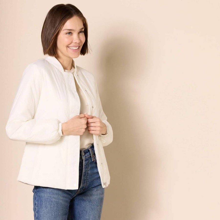 Amazon Essentials Women's Lightweight Padded Bomber Jacket with Waist Definition