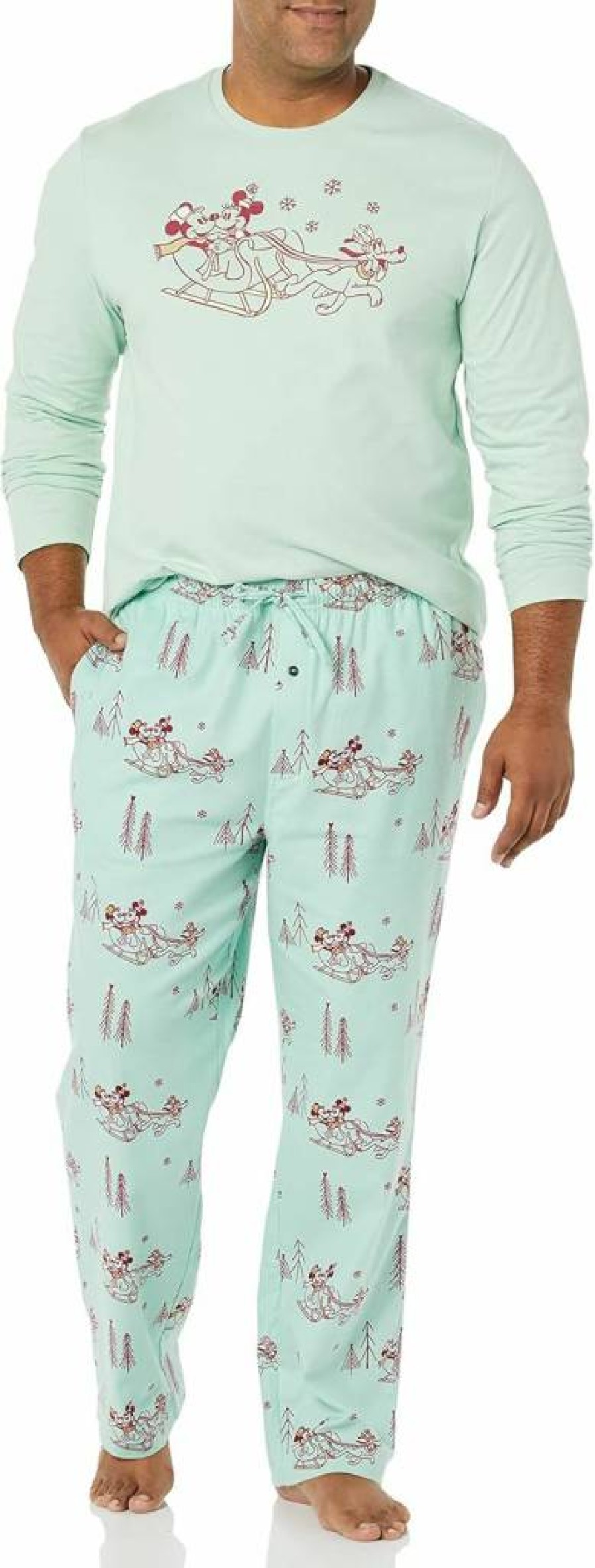 Amazon Essentials Men's Marvel & Star Wars Licensed Flannel Pajama Set - Disney Sleepwear