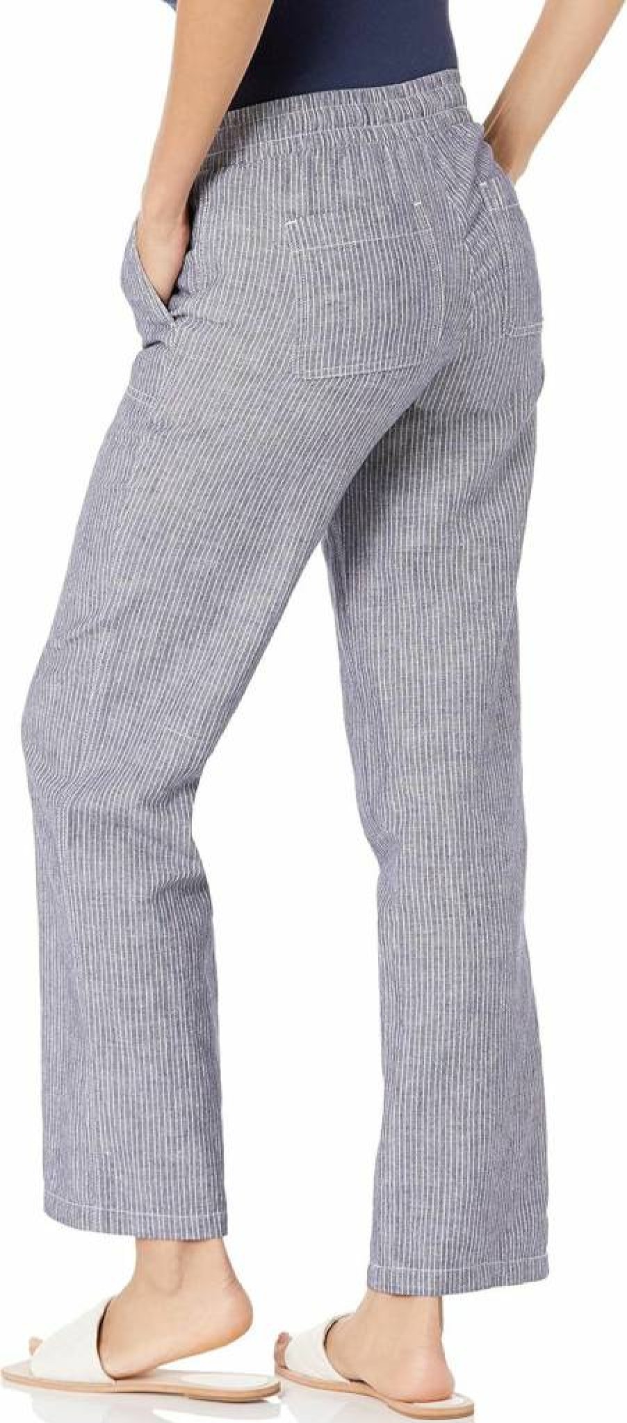 Amazon Essentials Women's Linen Blend Wide Leg Pants - Relaxed Fit with Drawstring Waist, Plus Size Options