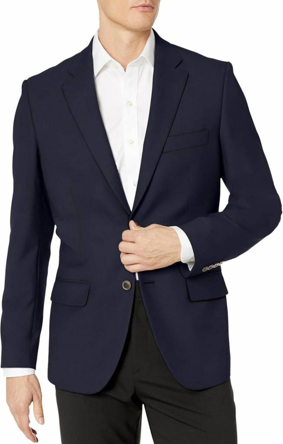 Amazon Essentials Men's Stretch Classic-Fit Long Sleeve Blazer Jacket with Button Front