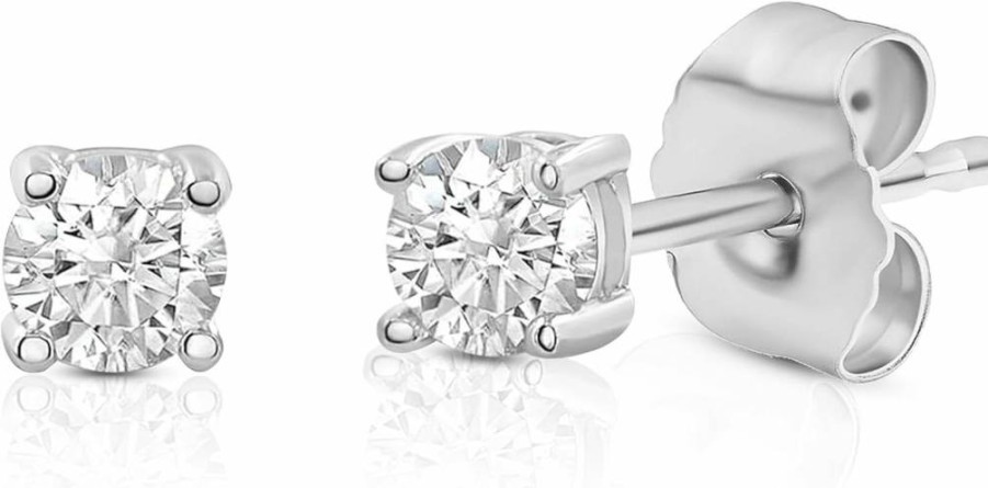 Amazon Essentials 14K Gold Lab-Grown Diamond Stud Earrings for Women - IGI Certified 0.25-1 Carat Round Cut, 4-Prong Setting (G-H Color, VS1-VS2 Clarity)