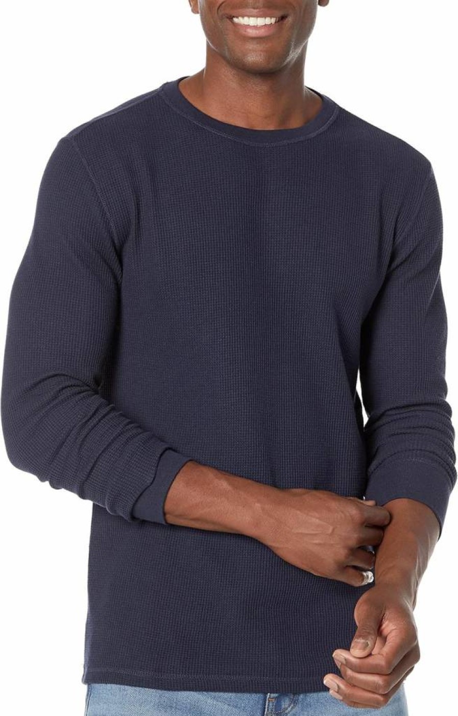Amazon Essentials Men's Slim-Fit Long Sleeve Waffle Knit Shirt for Casual Wear